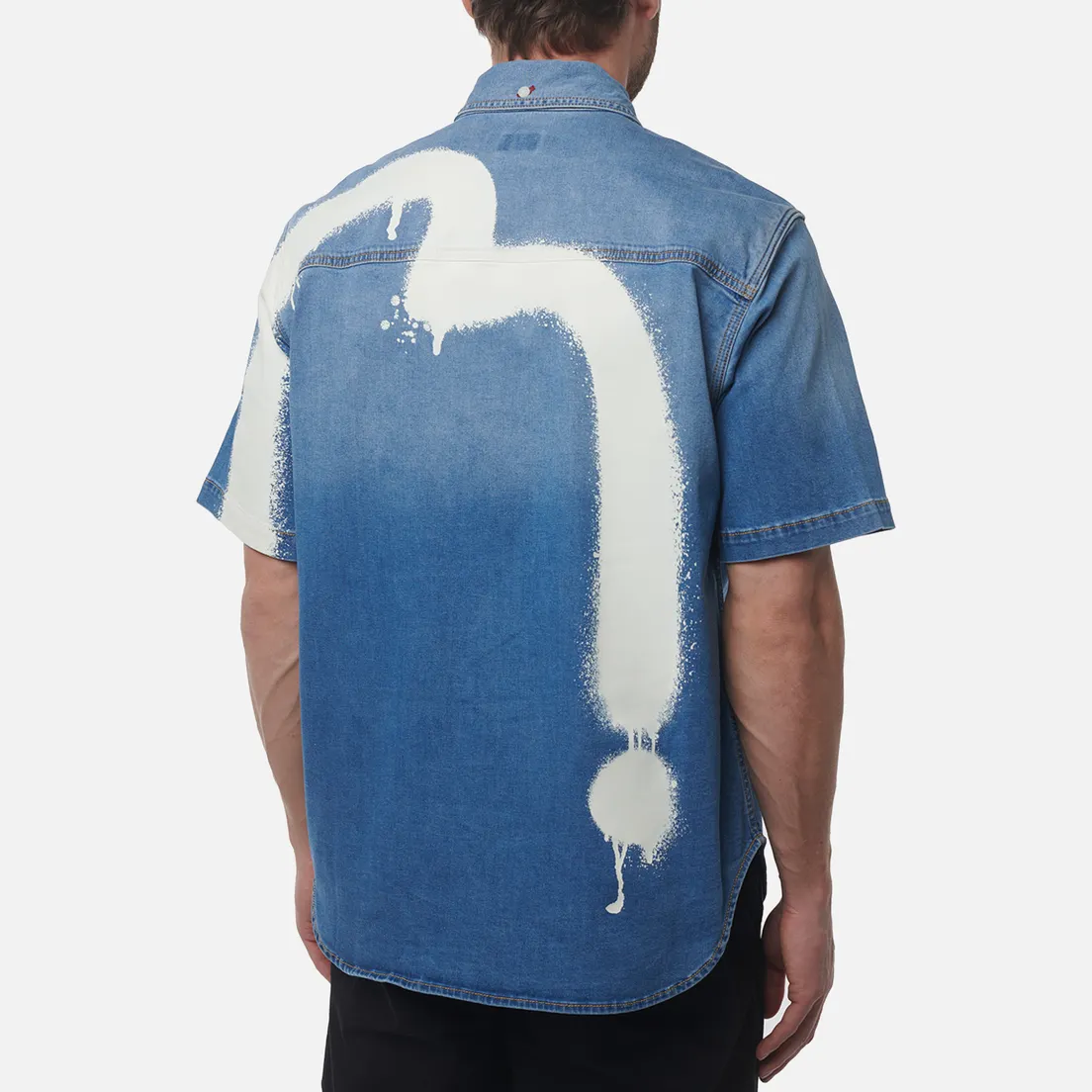 Evisu Мужская рубашка Heritage Graffiti Daicock Printed Denim