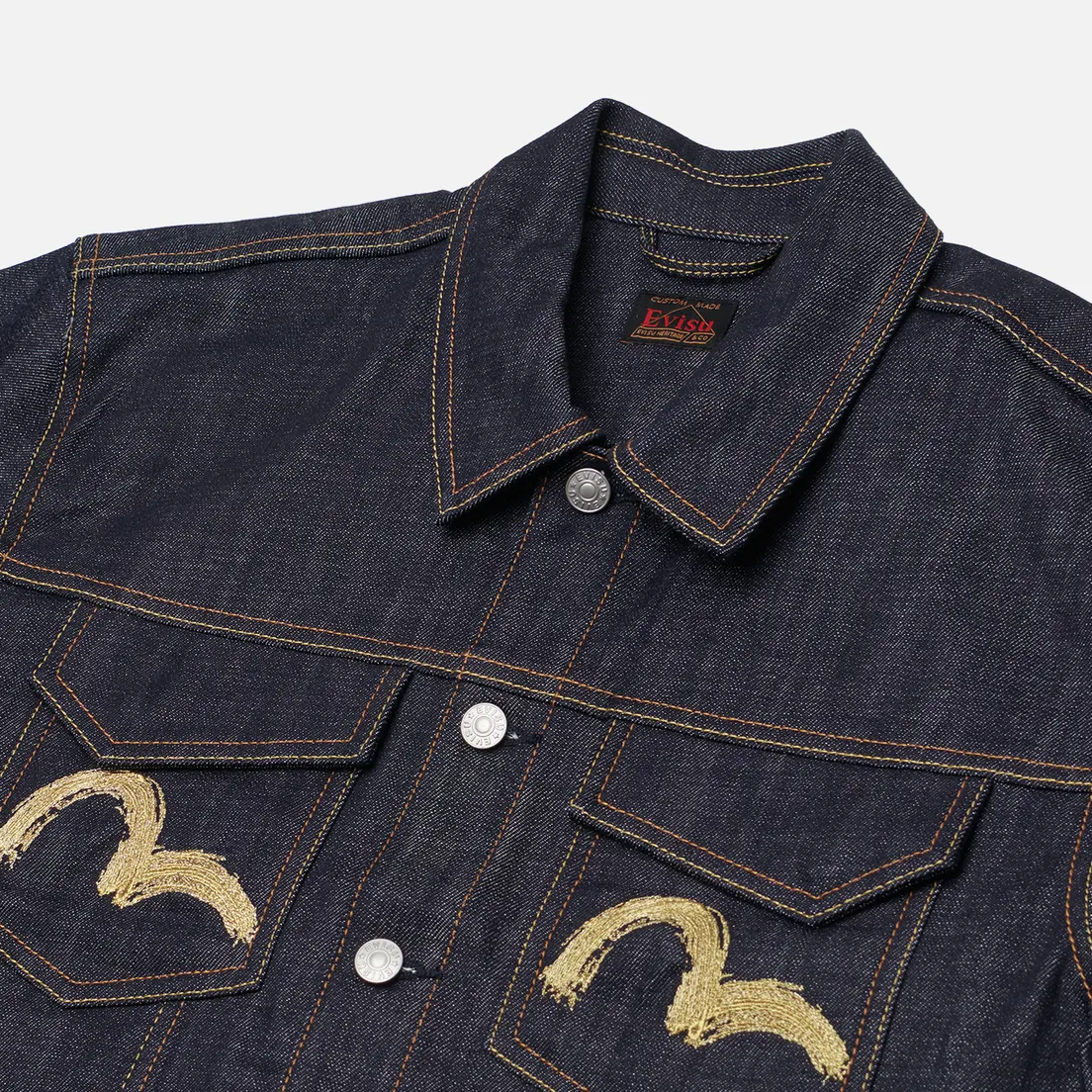 Evisu Мужская джинсовая куртка Heritage Hakutaku Embroidery Denim