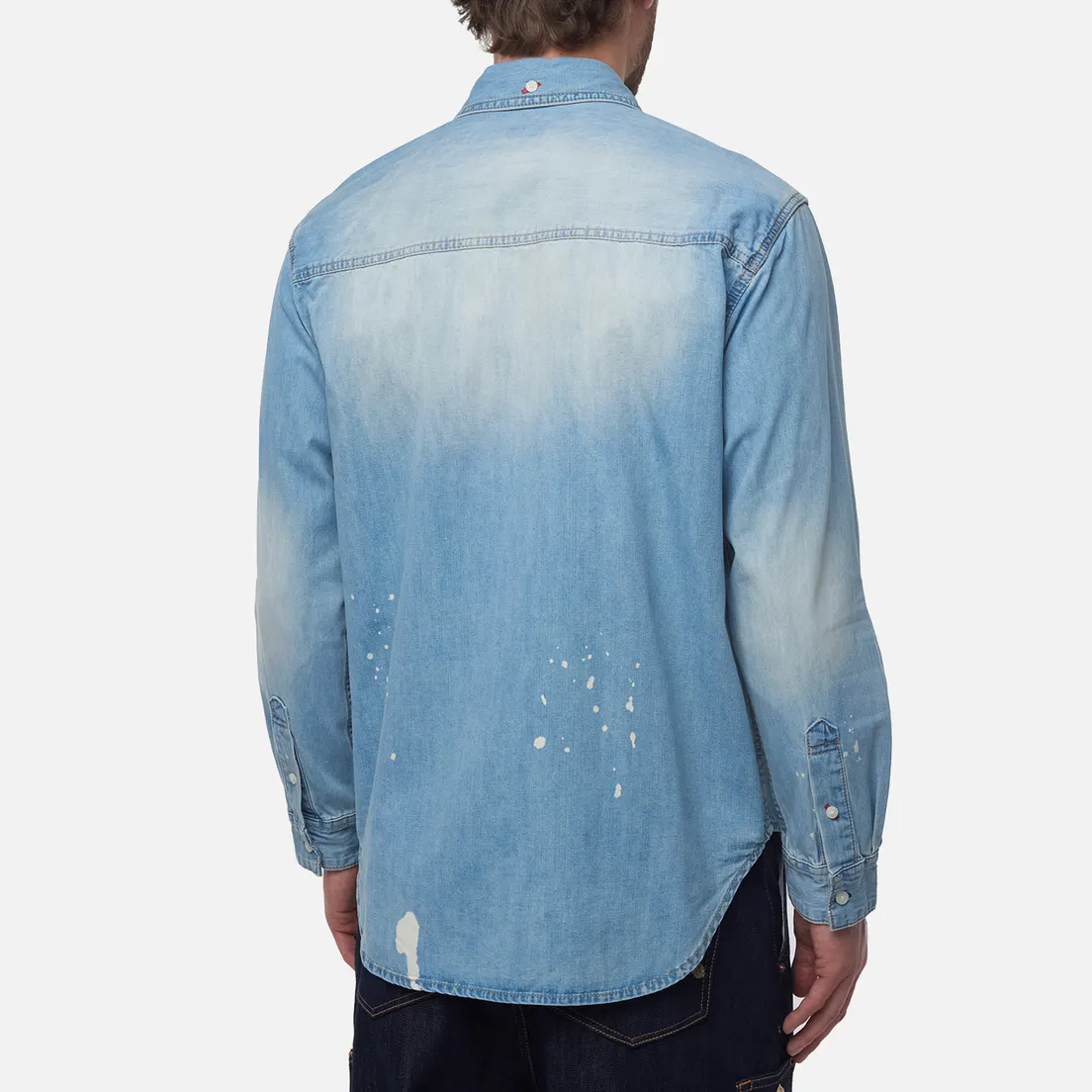 Evisu Мужская рубашка Heritage Inserted Seagull Pocket Denim