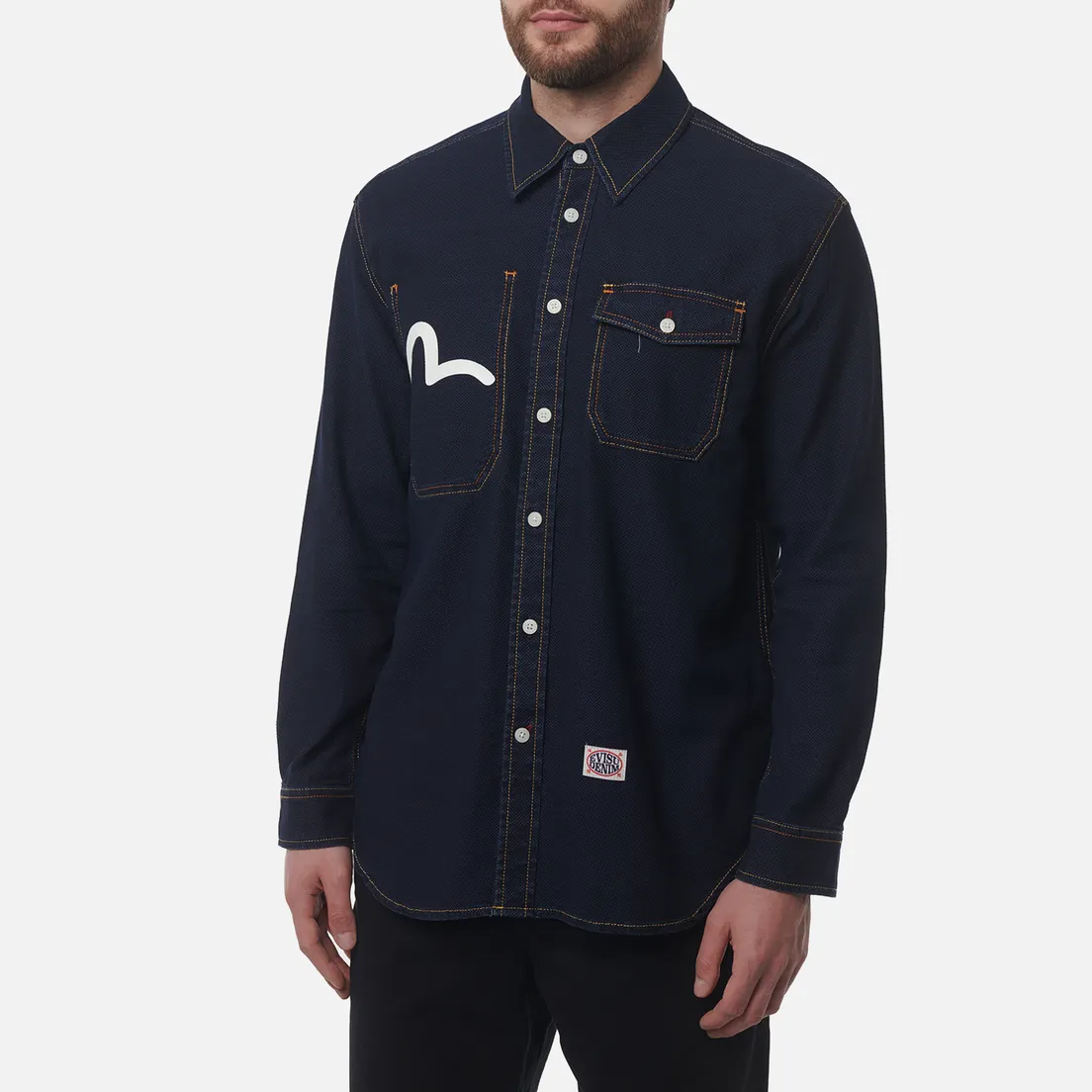 Evisu Мужская рубашка Seagull Printed Denim