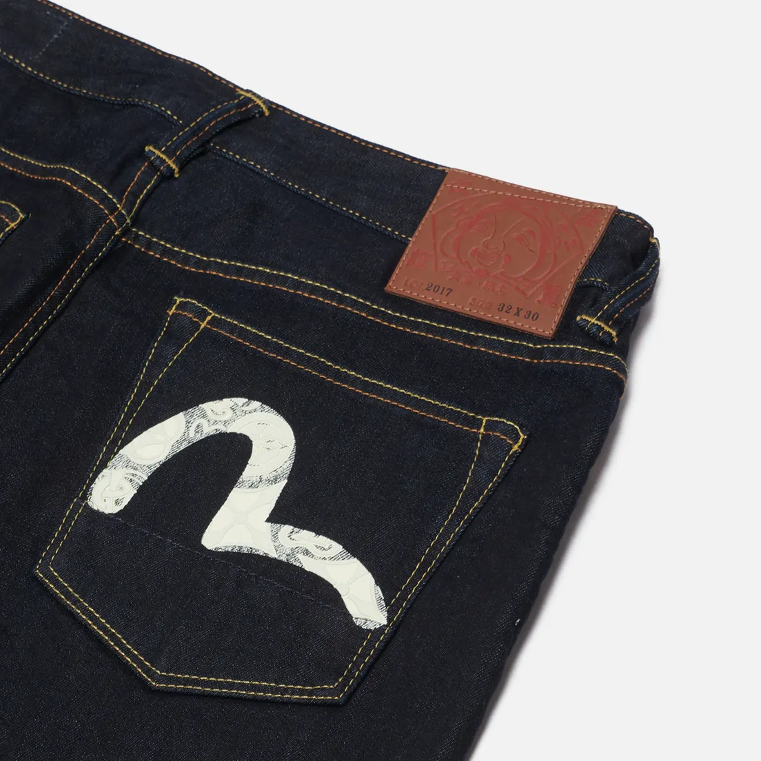 Evisu Мужские джинсы Heritage Seagull Kamon Print Pockets Carrot Fit 2017