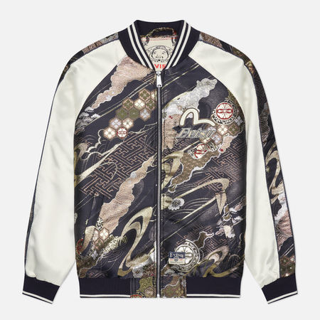 Мужская куртка бомбер Evisu Heritage Kamon Brocade Souvenior, цвет синий, размер XXL