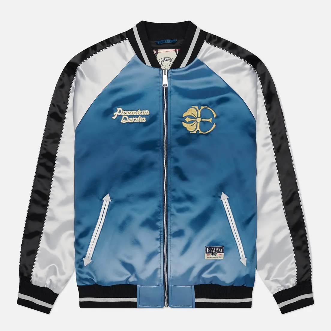 Evisu Мужская куртка бомбер Heritage Hakutaku Embroidery Souvenior