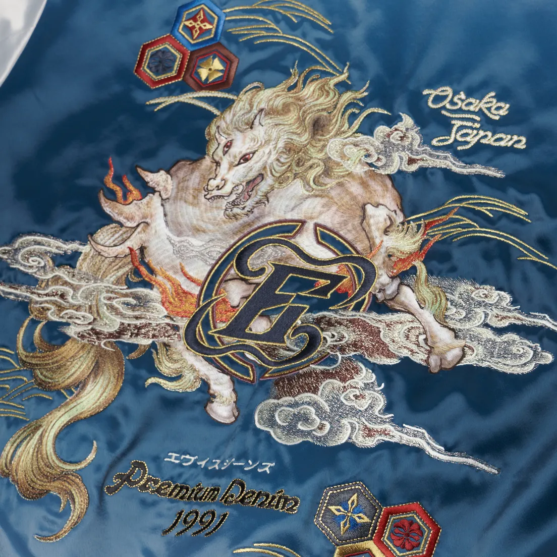 Evisu Мужская куртка бомбер Heritage Hakutaku Embroidery Souvenior