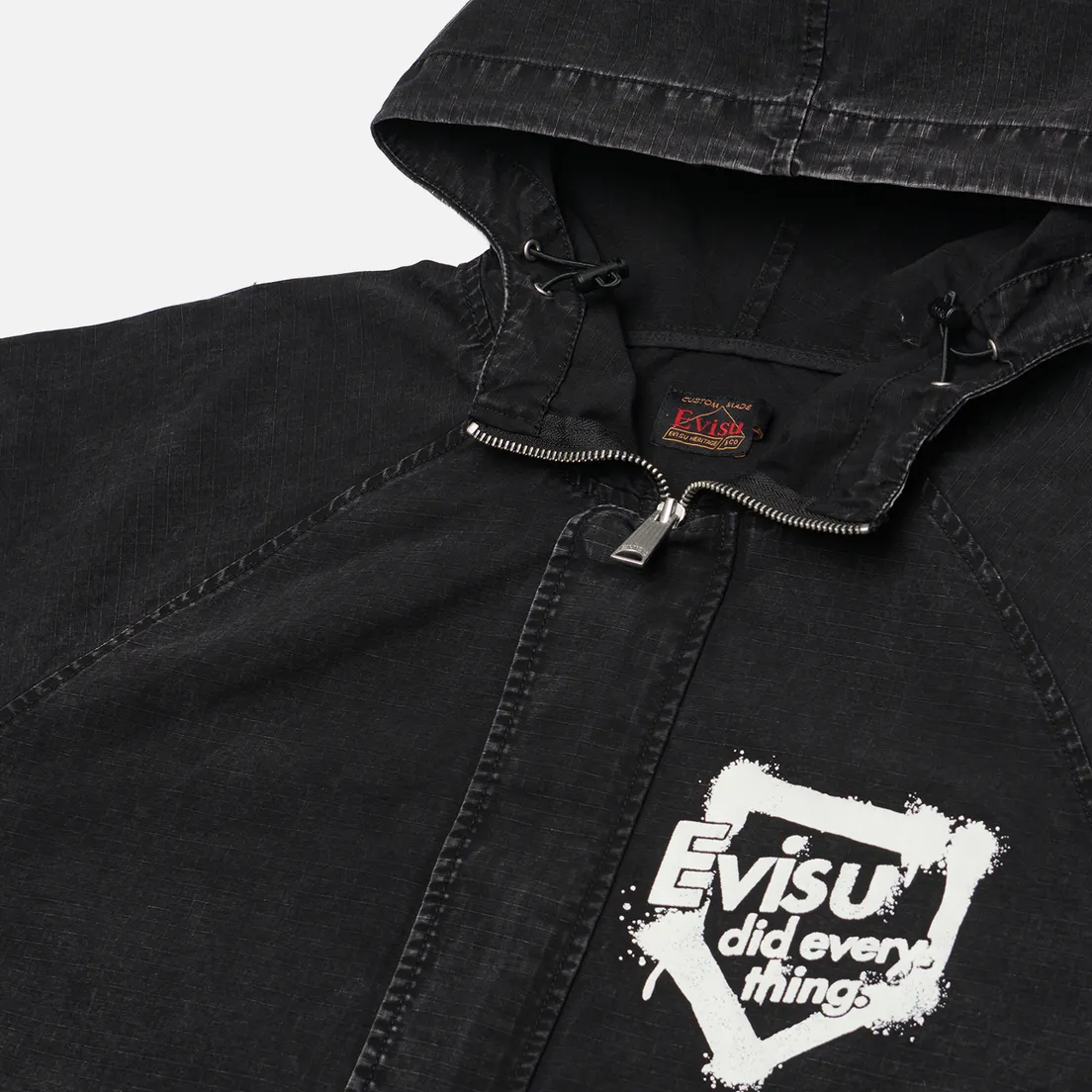 Evisu Мужская куртка анорак Heritage Graffiti Logo Half-Zip Hooded