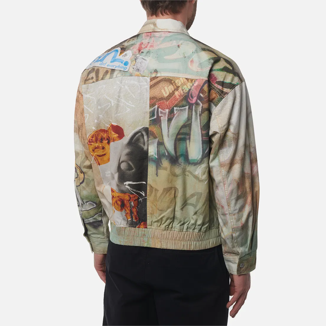 Evisu Мужская куртка ветровка Heritage Graffiti Allover Print Zip Up
