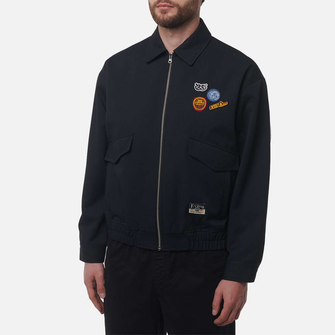 Evisu Мужская куртка ветровка Heritage Graffiti Daicock Print Zip Up
