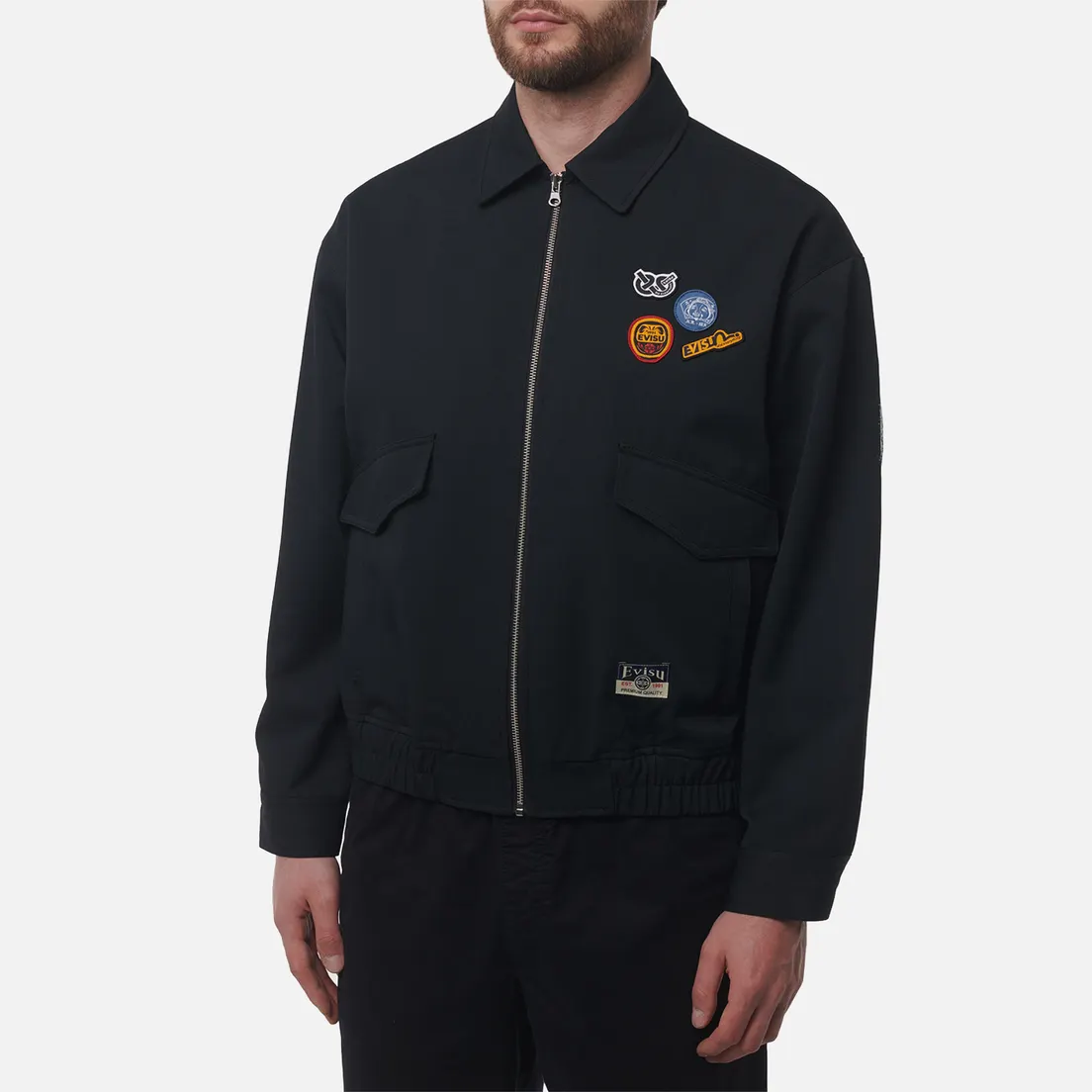 Evisu Мужская куртка ветровка Heritage Graffiti Daicock Print Zip Up