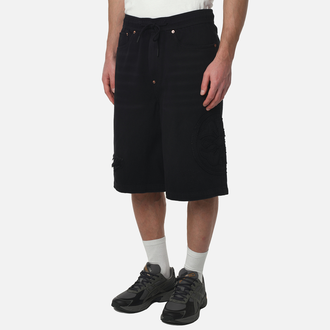 Evisu Мужские шорты Heritage Kamon Applique Denim