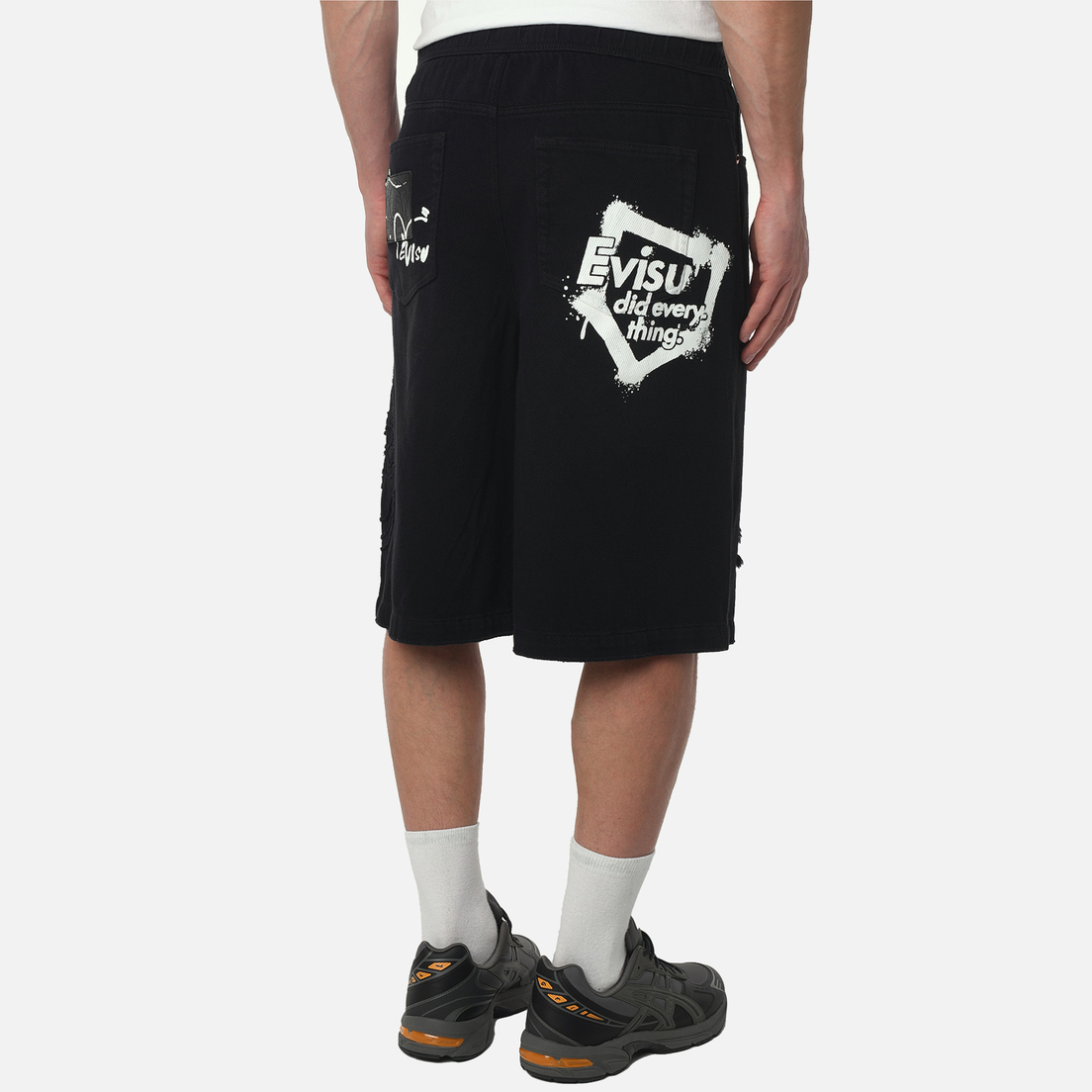 Evisu Мужские шорты Heritage Kamon Applique Denim