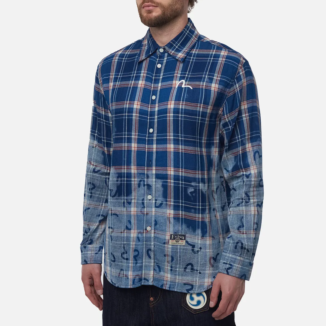 Evisu Мужская рубашка Heritage Vintage Seagull All Over