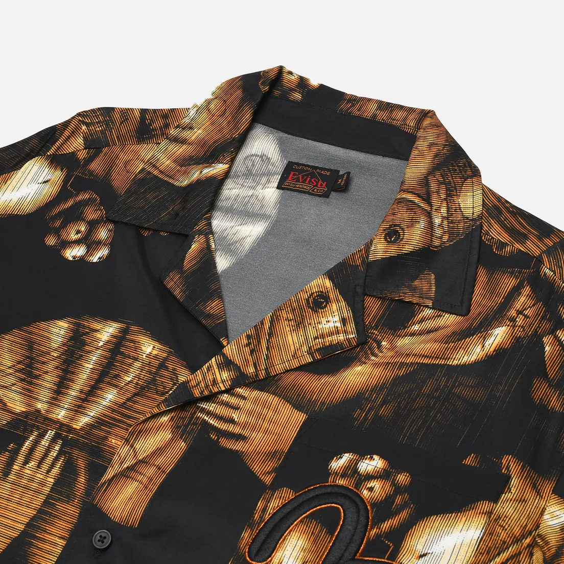 Evisu Мужская рубашка Heritage Fisherman Godhead All Over Printed