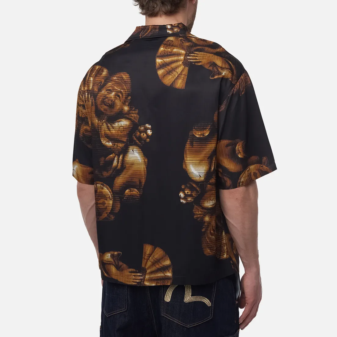 Evisu Мужская рубашка Heritage Fisherman Godhead All Over Printed