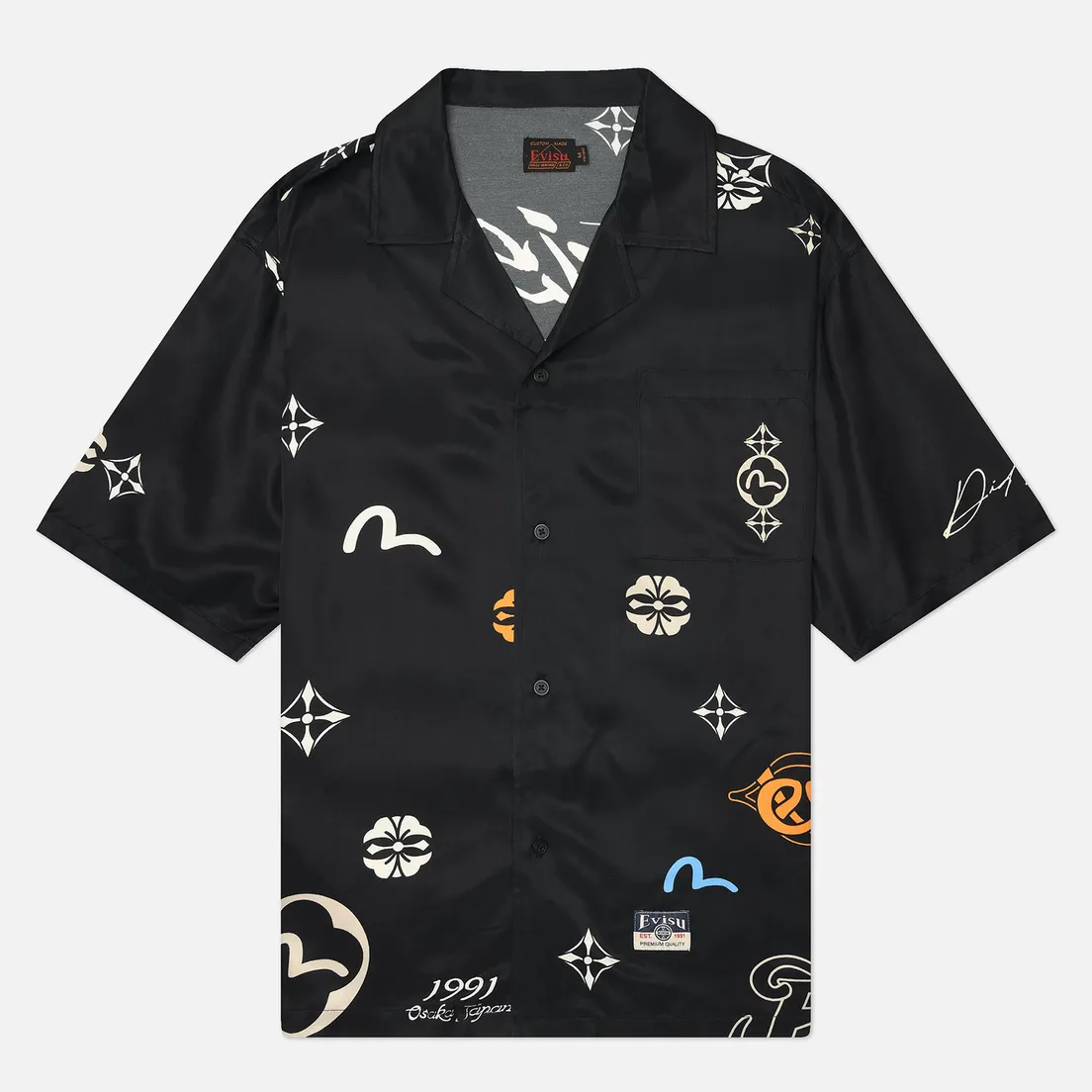 Evisu Мужская рубашка Heritage Kamon All Over Printed