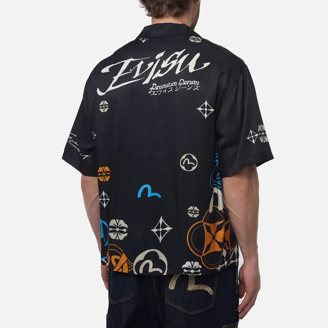 Evisu Мужская рубашка Heritage Kamon All Over Printed