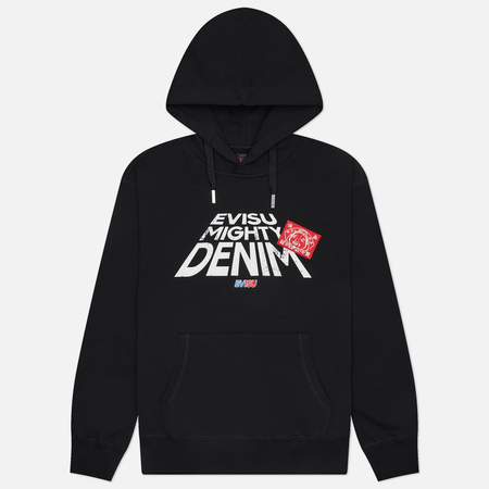 Мужская толстовка Evisu Printed Logo Hoodie, цвет чёрный, размер S