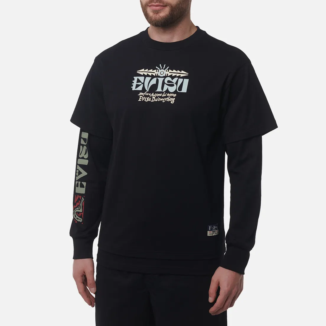 Evisu Мужской лонгслив Heritage 2 In 1 Totem Graphic Printed