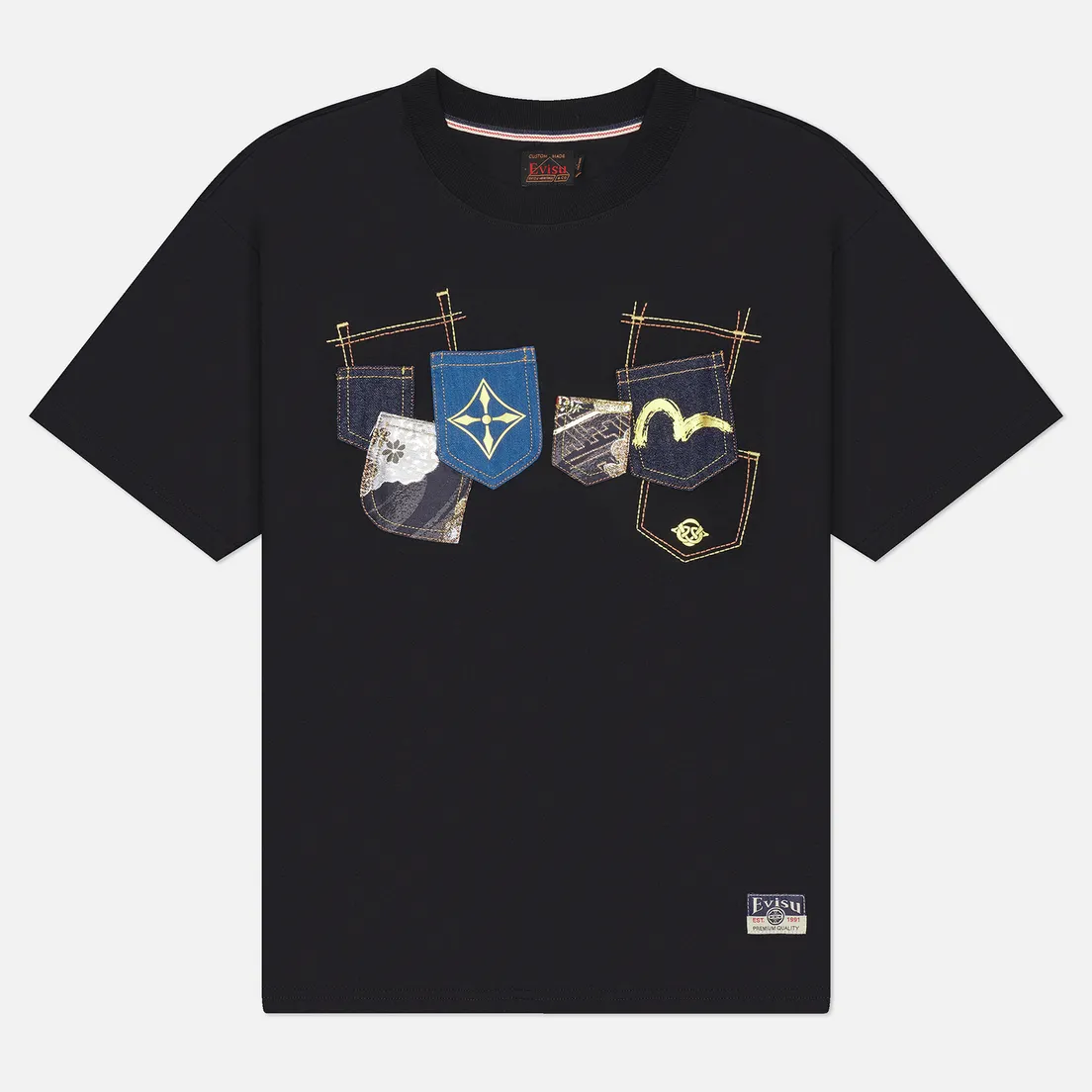 Evisu Мужская футболка Heritage Multi-Pocket Brocade Patch