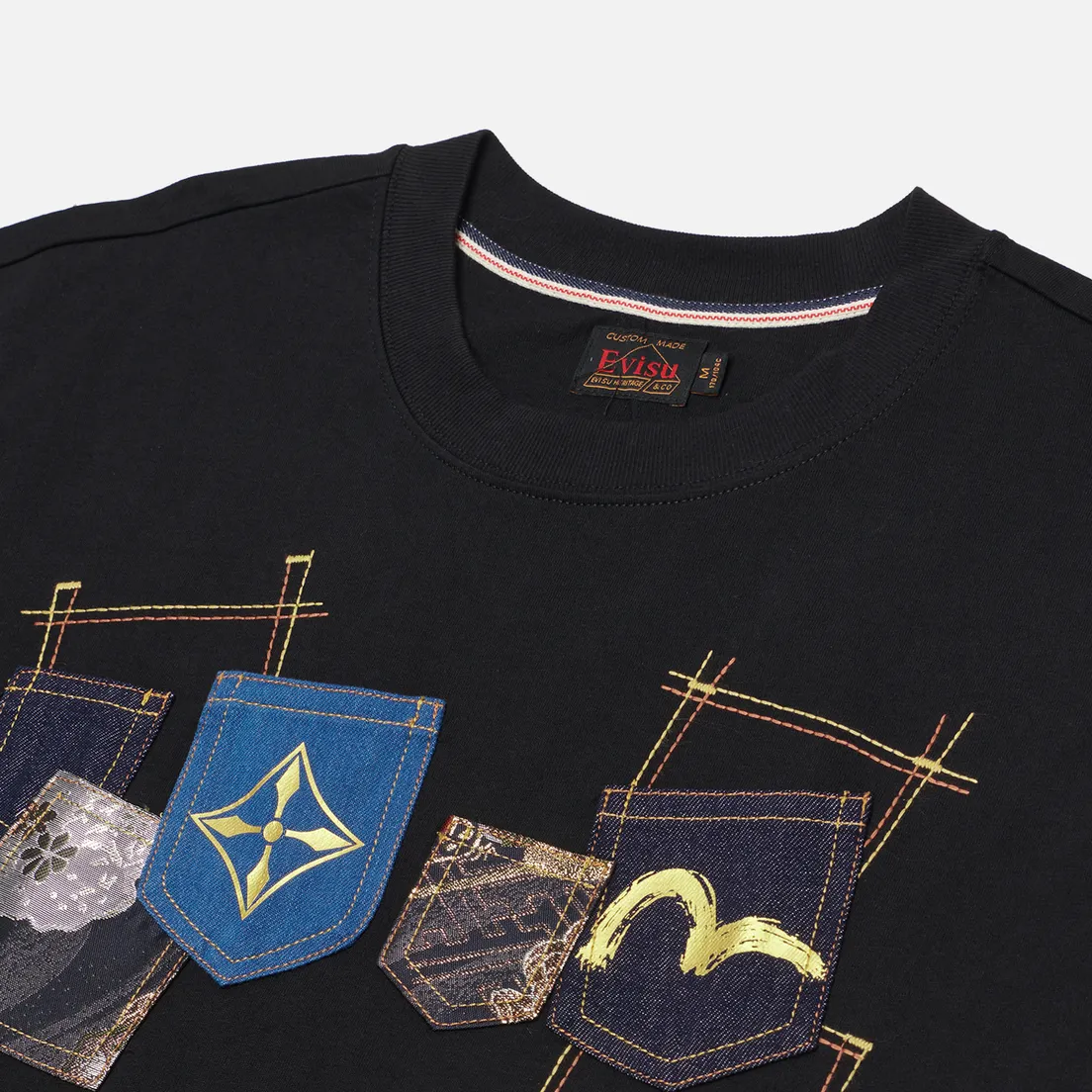 Evisu Мужская футболка Heritage Multi-Pocket Brocade Patch