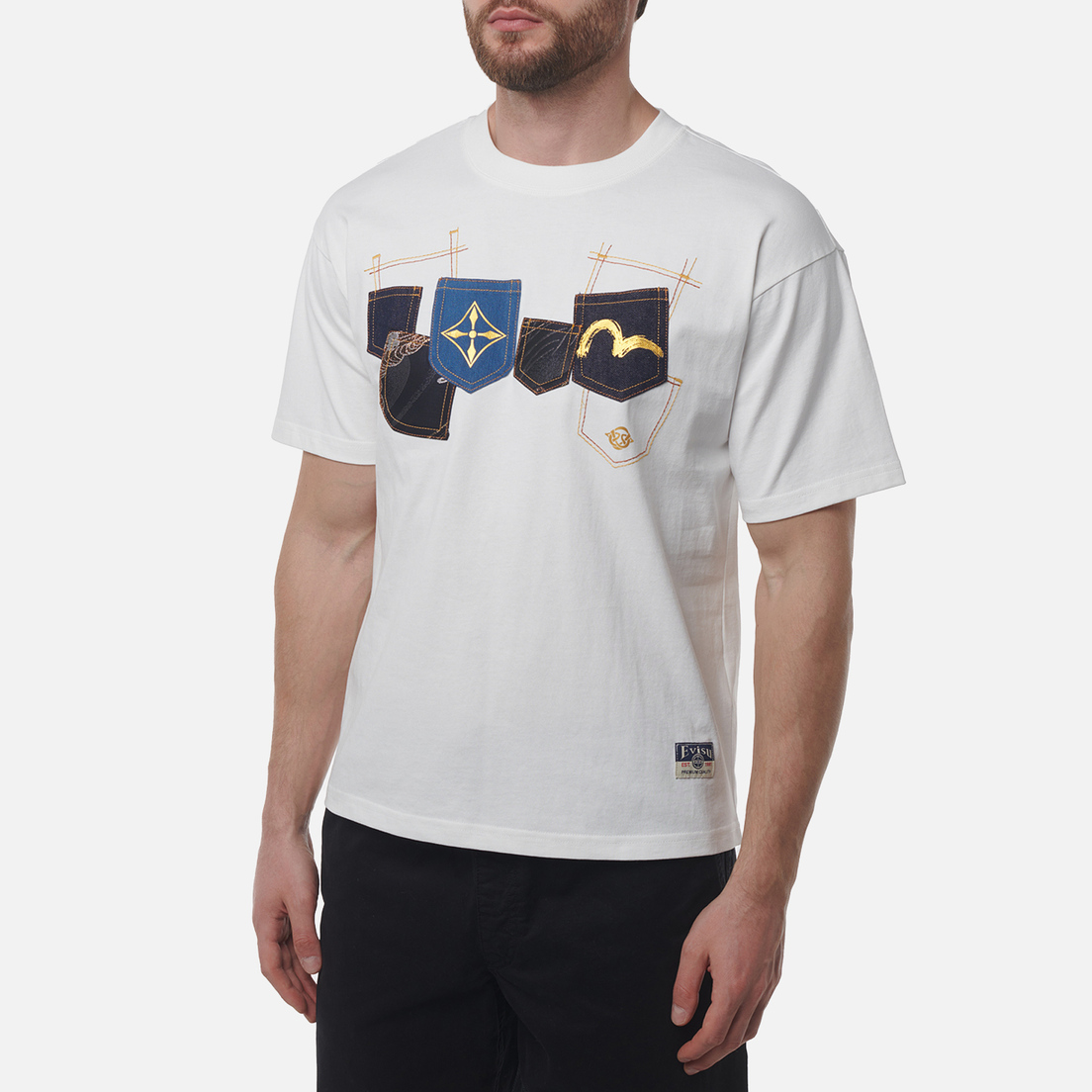 Evisu Мужская футболка Heritage Multi-Pocket Brocade Patch