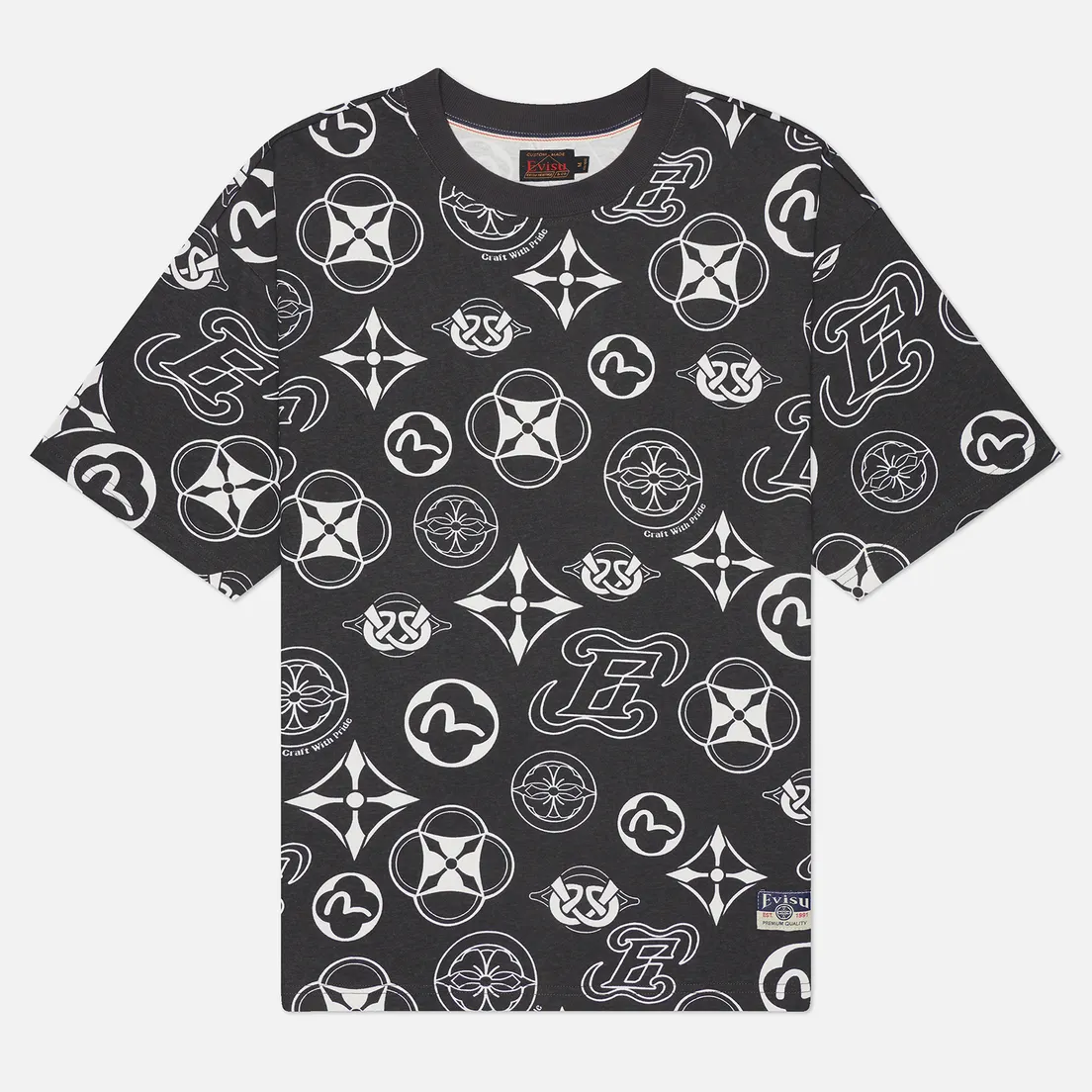Evisu Мужская футболка Heritage Monogram Allover Print