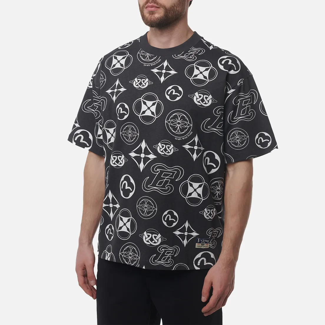 Evisu Мужская футболка Heritage Monogram Allover Print