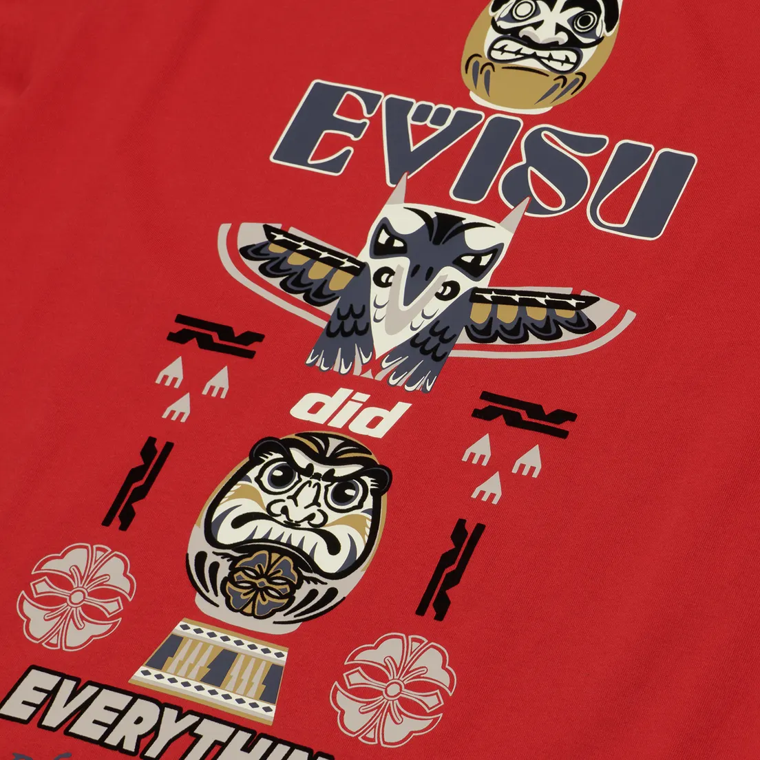 Evisu Мужская футболка Heritage Totem Pole Daruma Printed
