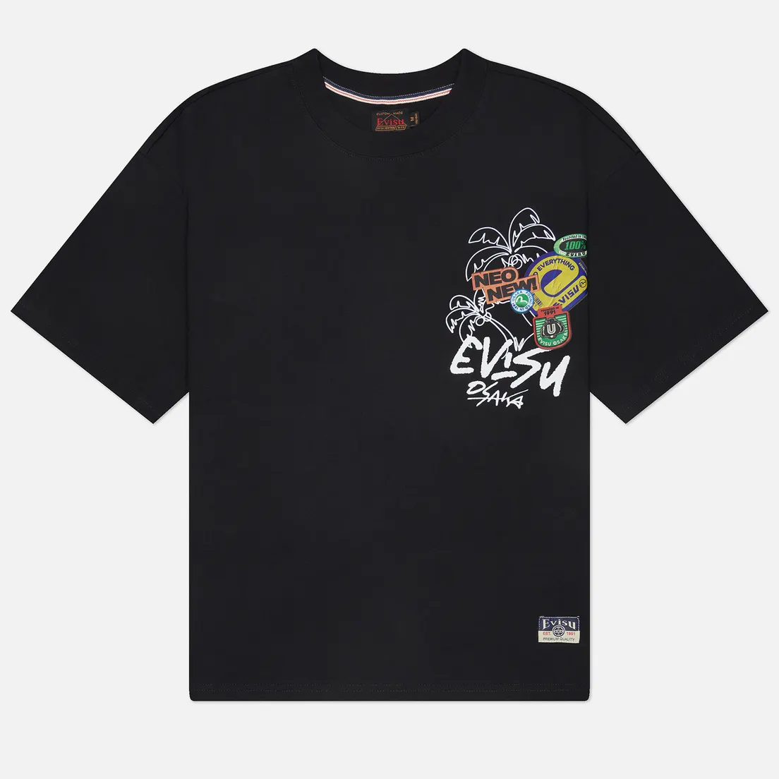 Evisu Мужская футболка Heritage Daruma Stickers Printed