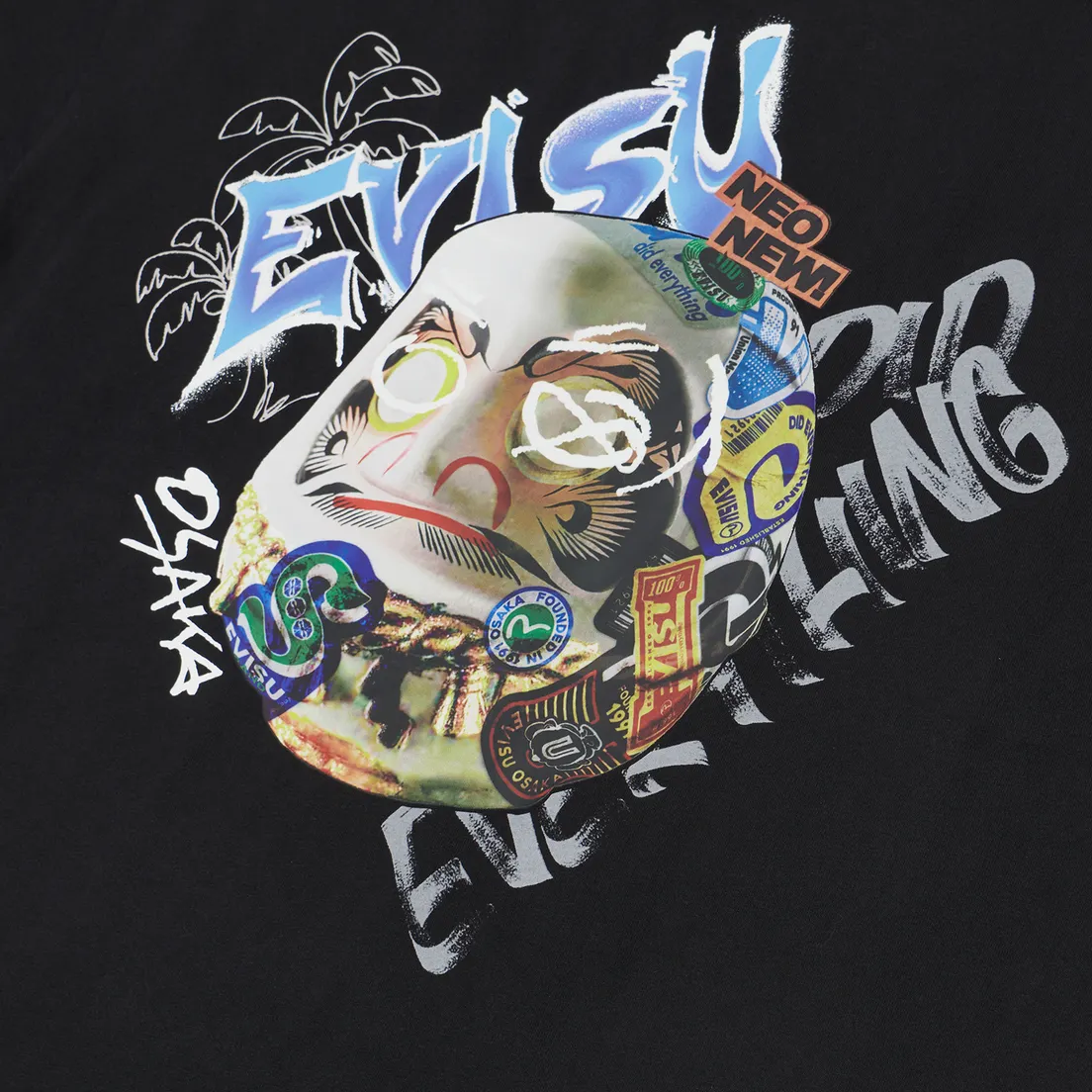 Evisu Мужская футболка Heritage Daruma Stickers Printed