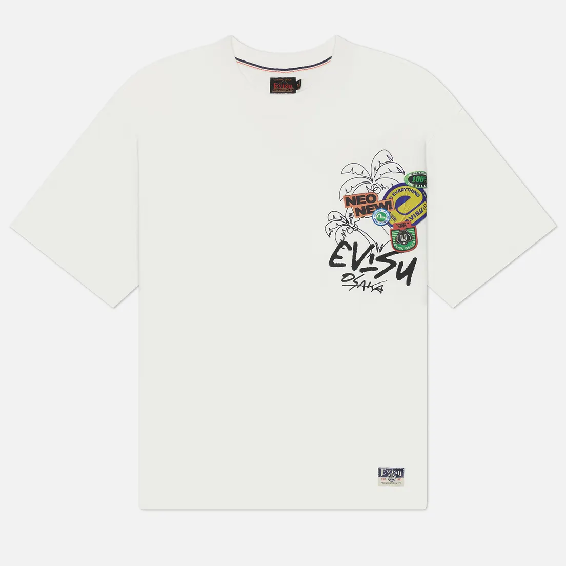 Evisu Мужская футболка Heritage Daruma Stickers Printed