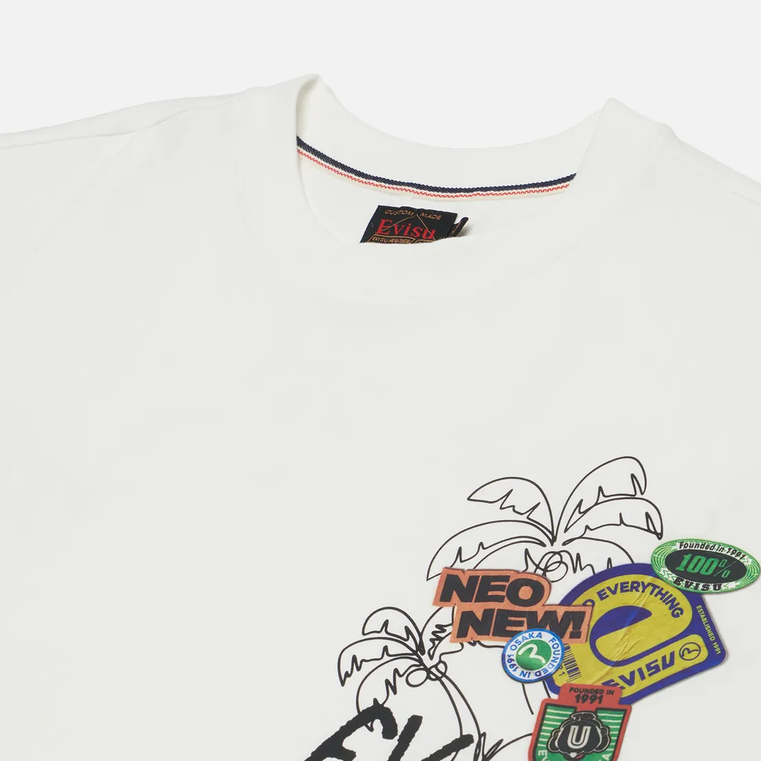 Evisu Мужская футболка Heritage Daruma Stickers Printed