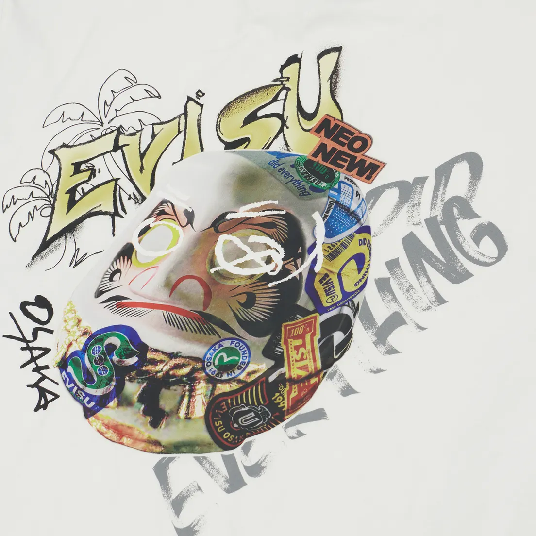 Evisu Мужская футболка Heritage Daruma Stickers Printed