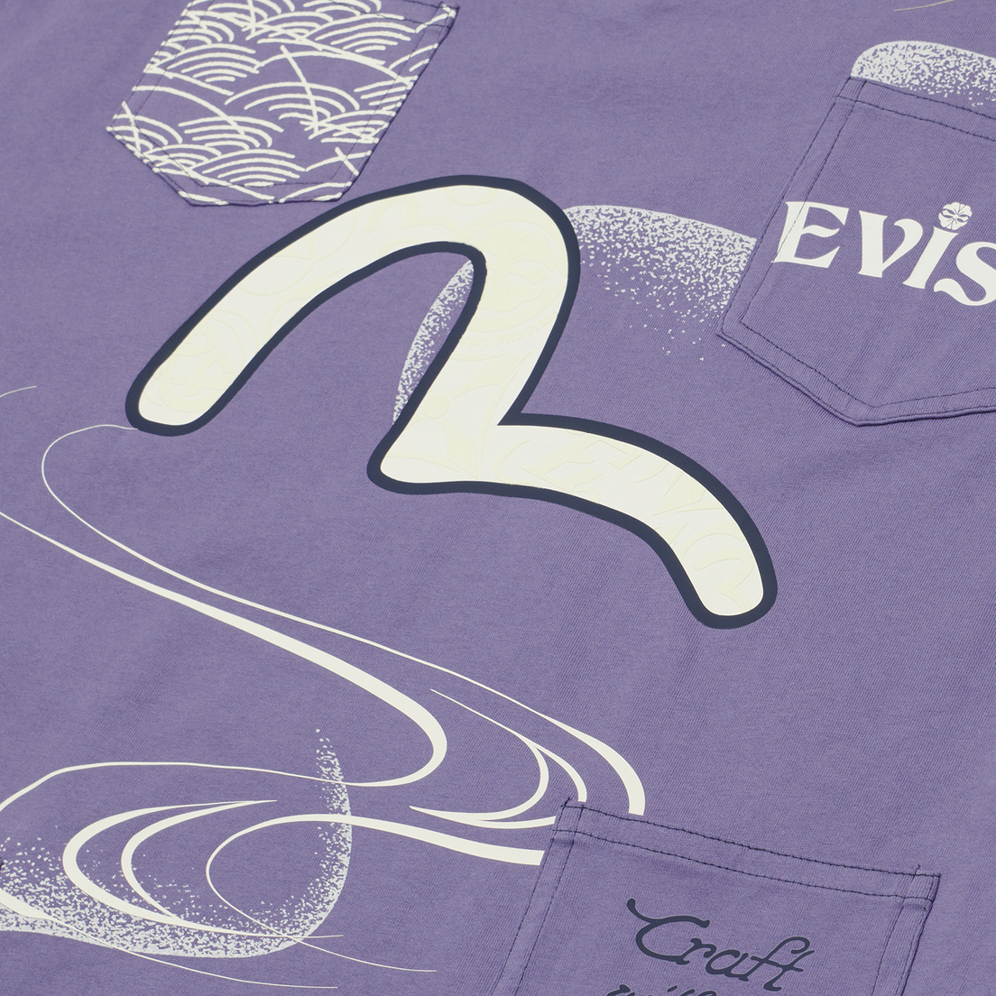 Evisu Мужская футболка Heritage Multi-Pocket Printed