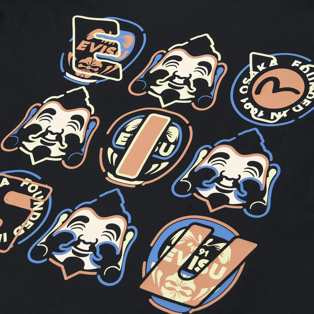 Evisu Мужская футболка Heritage Godhead & Daruma Printed