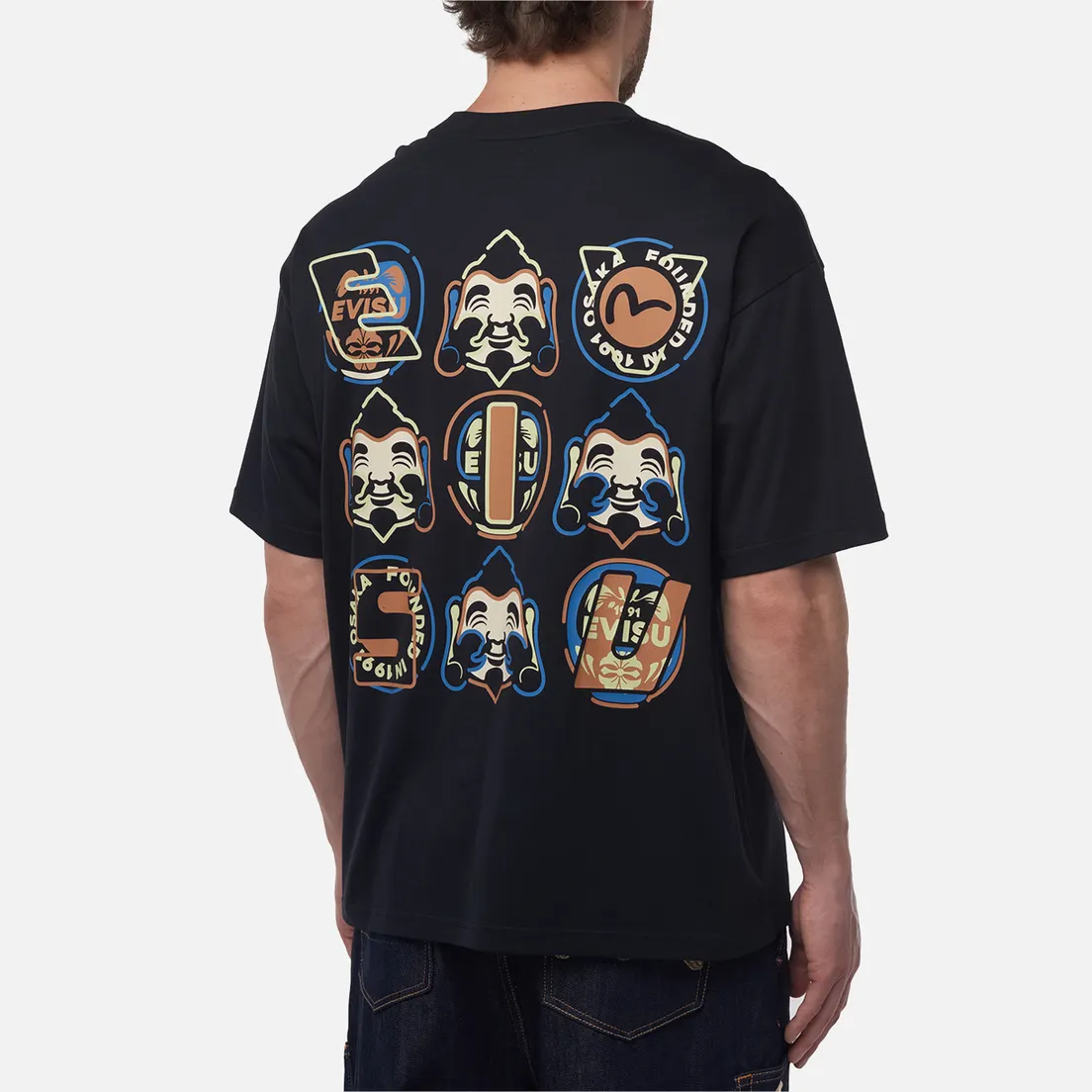 Evisu Мужская футболка Heritage Godhead & Daruma Printed