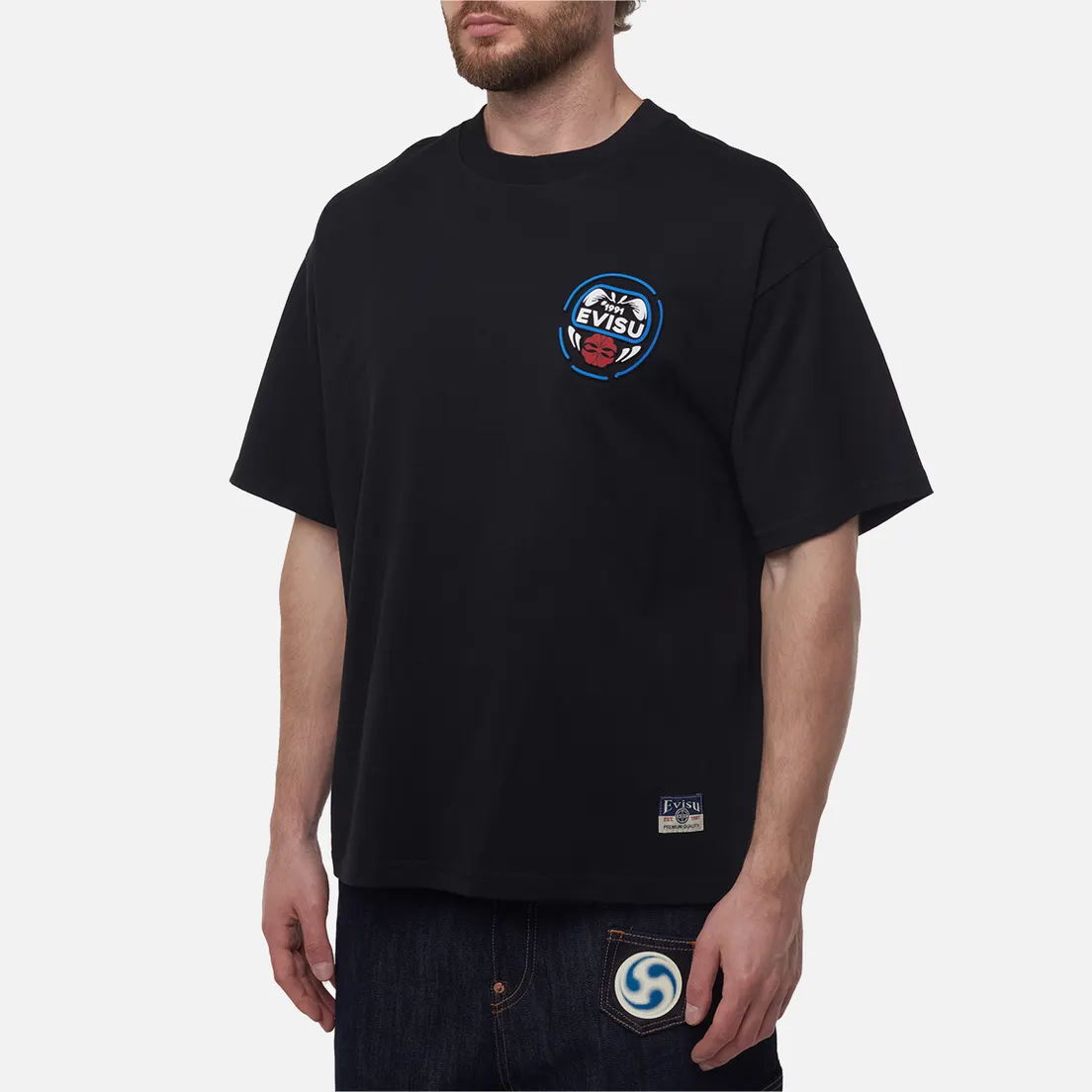 Evisu Мужская футболка Heritage Daruma Embossed Printed