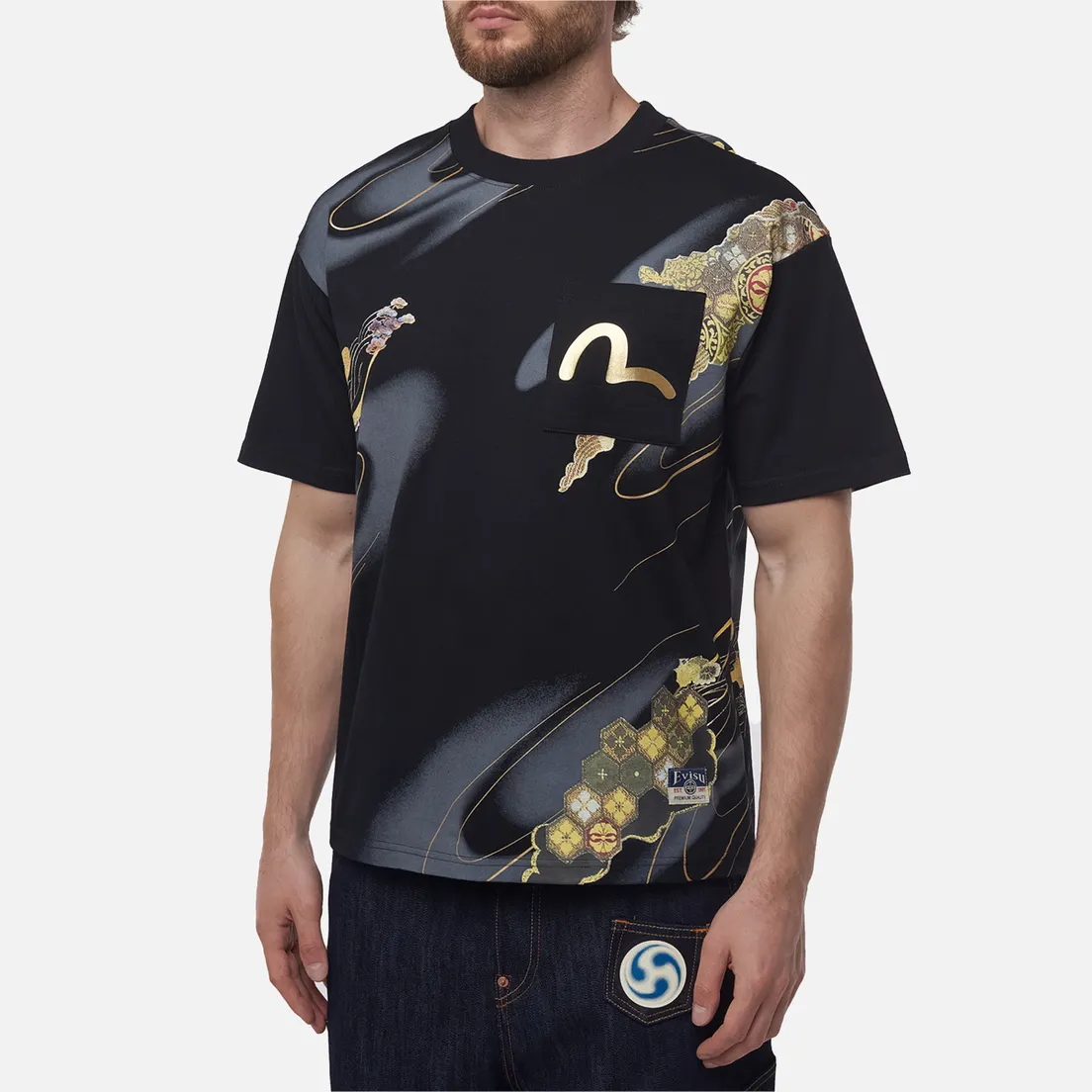 Evisu Мужская футболка Heritage Brocade All Over Printed