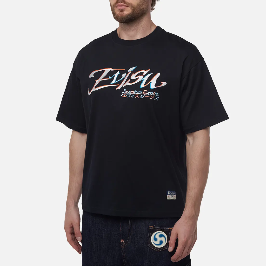 Evisu Мужская футболка Heritage Logo & Kamon Embroidery