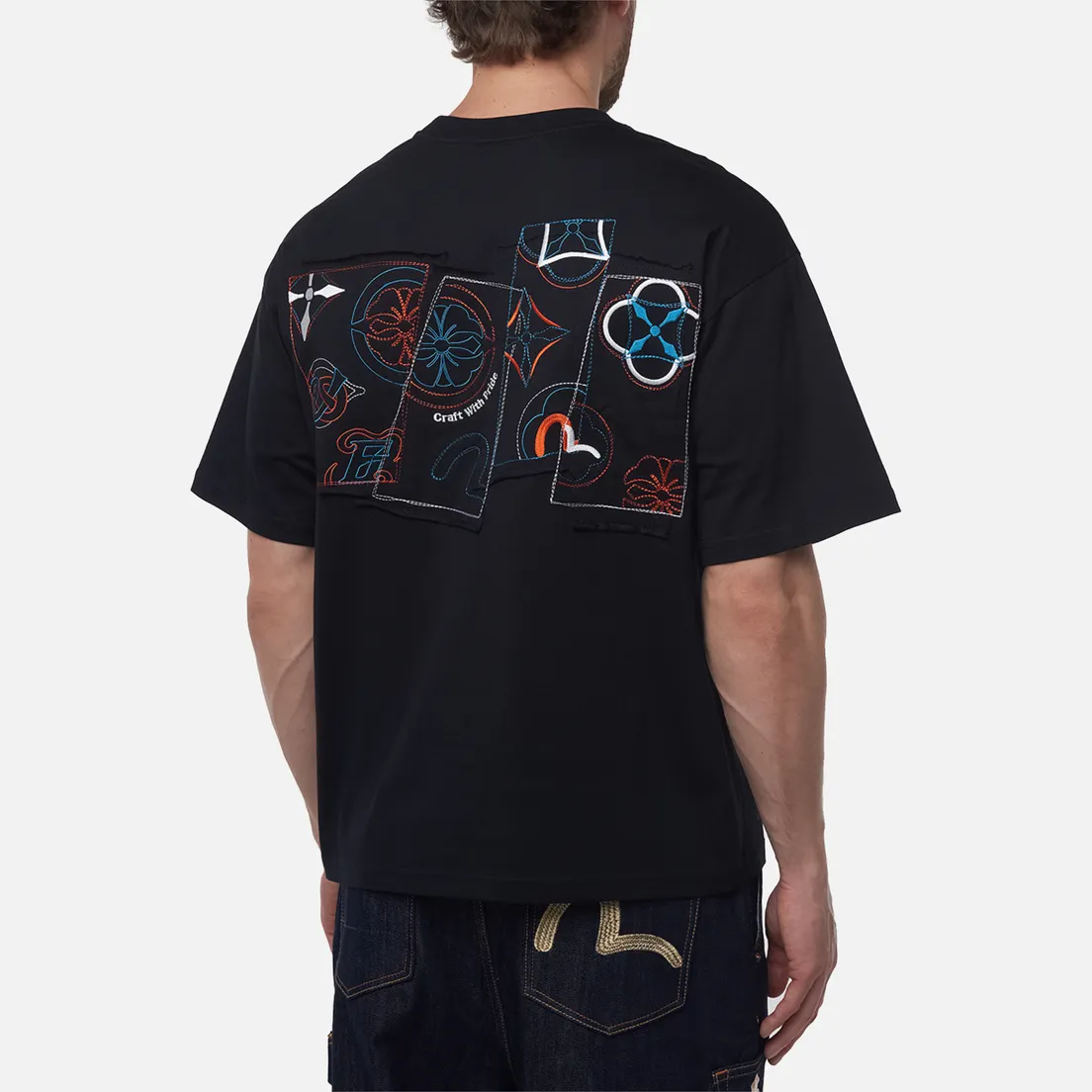 Evisu Мужская футболка Heritage Logo & Kamon Embroidery