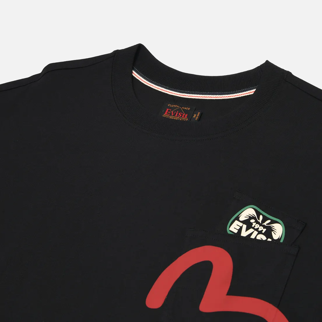 Evisu Мужская футболка Heritage Godhead & Daruma Multi-Pocket Printed
