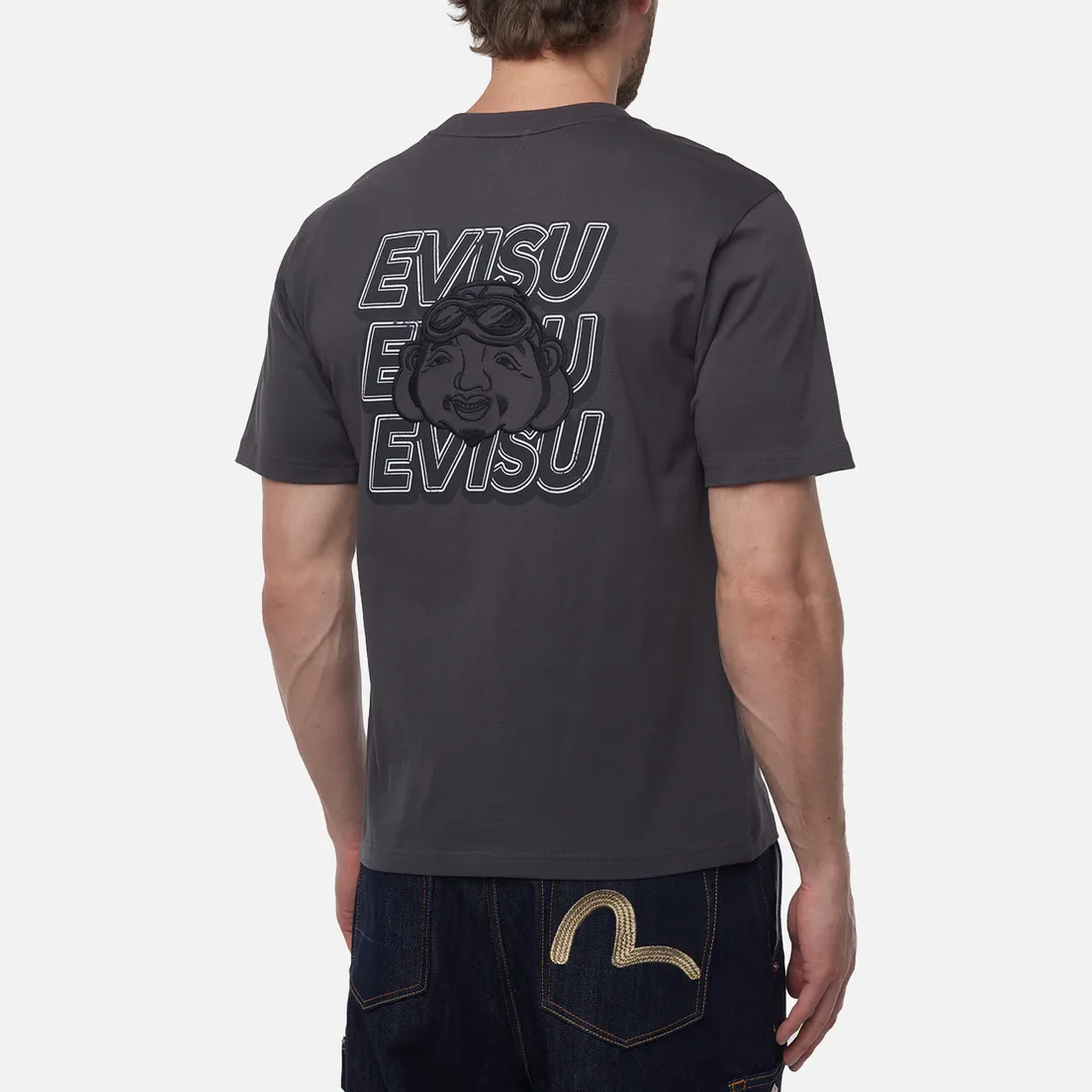 Evisu Мужская футболка Printed & Applique Embroidery Godhead
