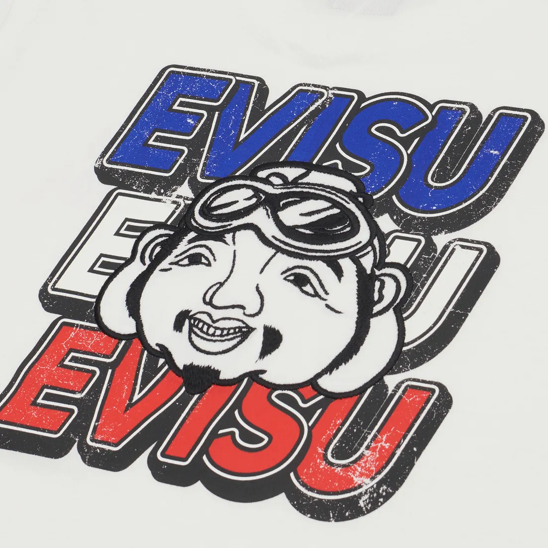 Evisu Мужская футболка Printed & Applique Embroidery Godhead