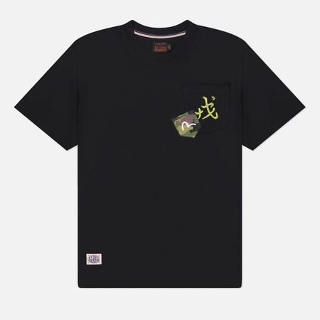 Мужская футболка Evisu Printed Godhead Mutli Pocket, цвет чёрный, размер XL