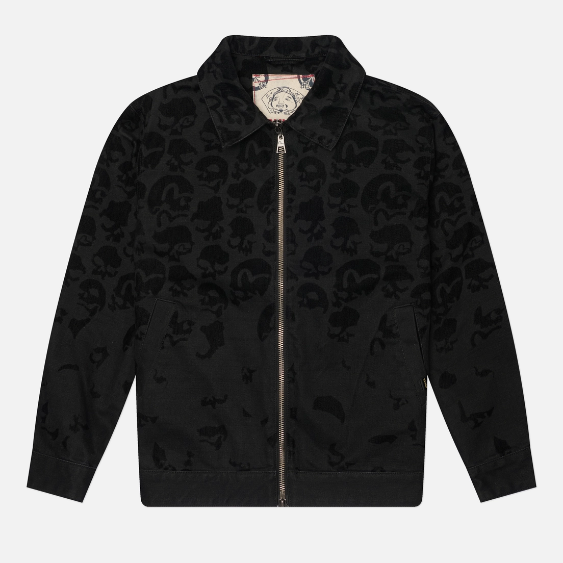 Evisu Мужская джинсовая куртка Heritage Skull Flocking Denim