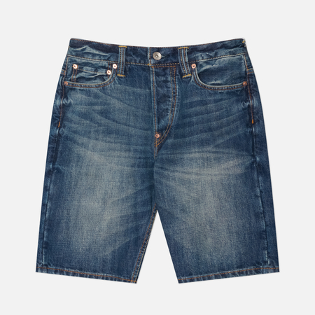 Мужские шорты Evisu Heritage Multi-Pocket Denim Brocade Patch, цвет синий, размер 34
