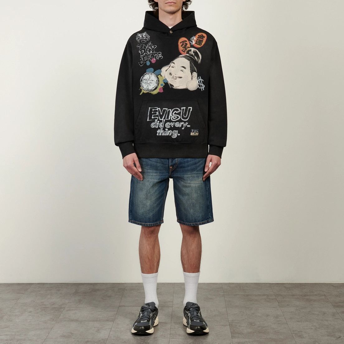 Evisu Мужские шорты Heritage Multi-Pocket Denim Brocade Patch