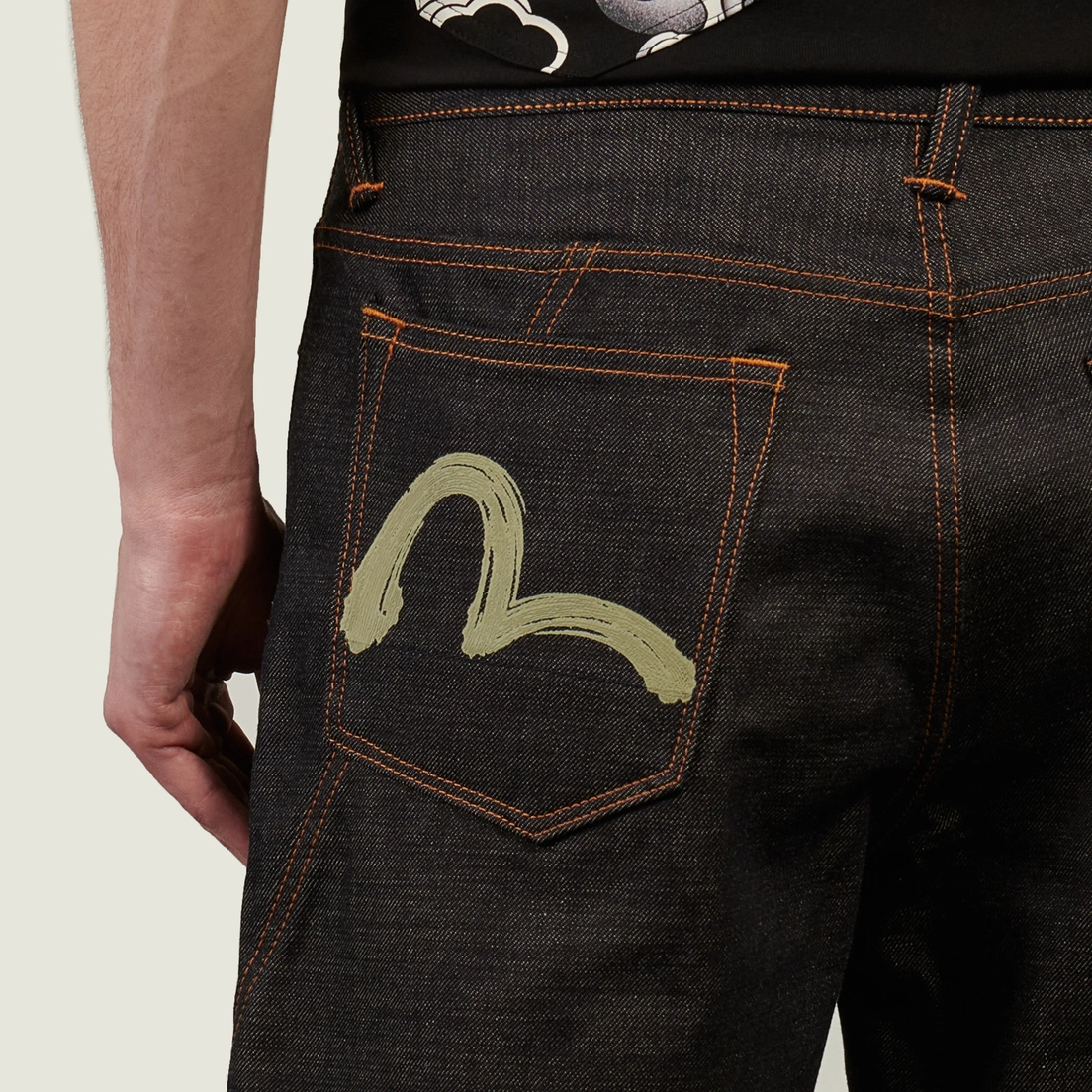 Evisu Мужские шорты Heritage Seagull Printed Pocket Denim