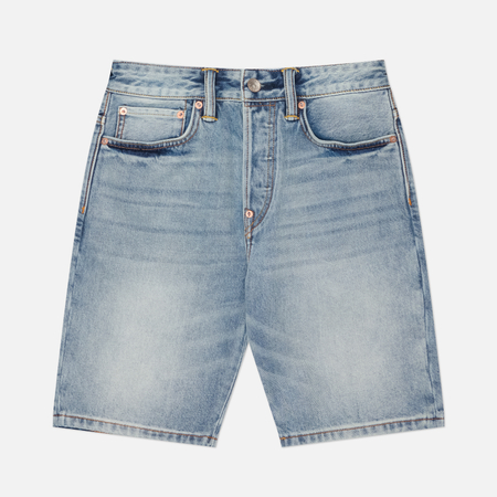 Мужские шорты Evisu Heritage Daicock Printed Denim Splash, цвет голубой, размер 30