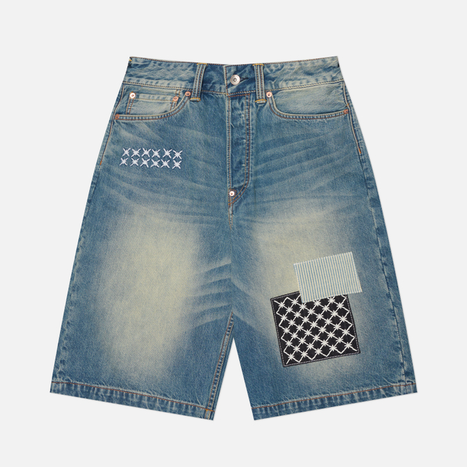 Мужские шорты Evisu Heritage Fabric Patch Denim