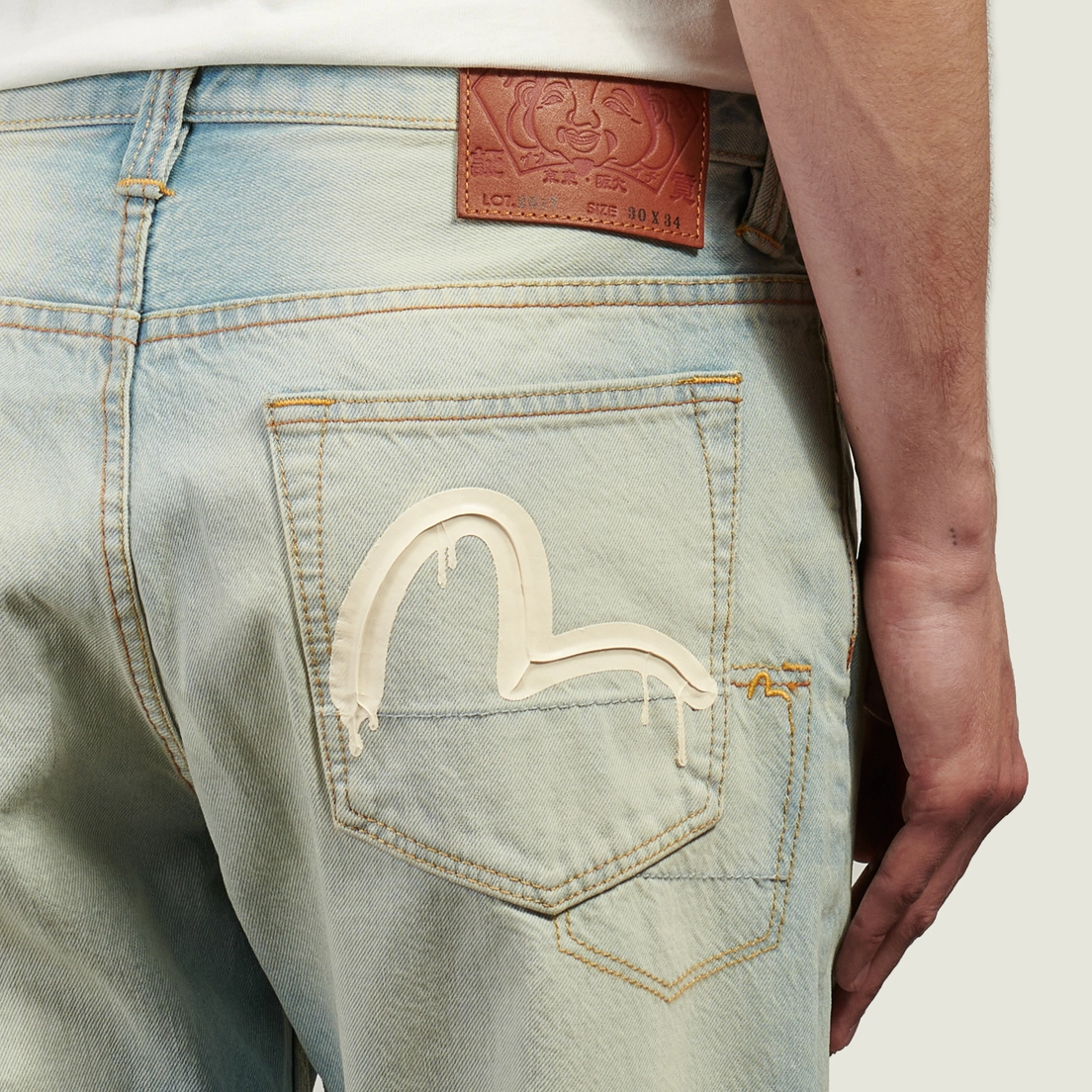 Evisu Мужские джинсы Heritage 7-Pocket Washed Seagull Print